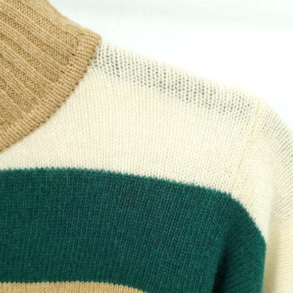 VTG Dalton Camel Hair/Geelong Lambswool Mock Neck Stripe Sweater 36 (S/M) - Picture 10 of 16